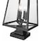 Z-Lite Rainer 4 Light Outdoor Pier Mounted Fixture, 13.5in. W x 25.25in. H, Black 5015PHBS-SQPM-BK - alternate 3